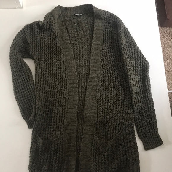 olive green chunky cardigan